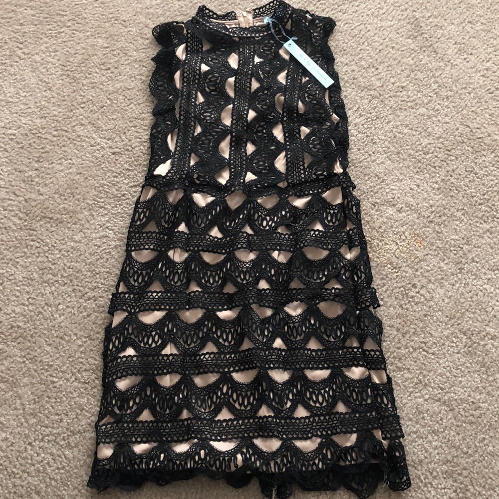 She + Sky Lace Overlay Dress